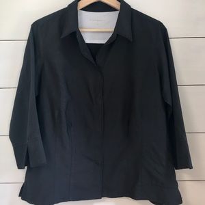 Royal Robbins Black Coolmax Stretch 3/4 Sleeve Top